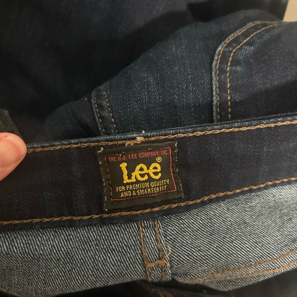 Lee Straight Leg Jeans Women’s 12 Dark Wash Denim - Picture 3 of 9